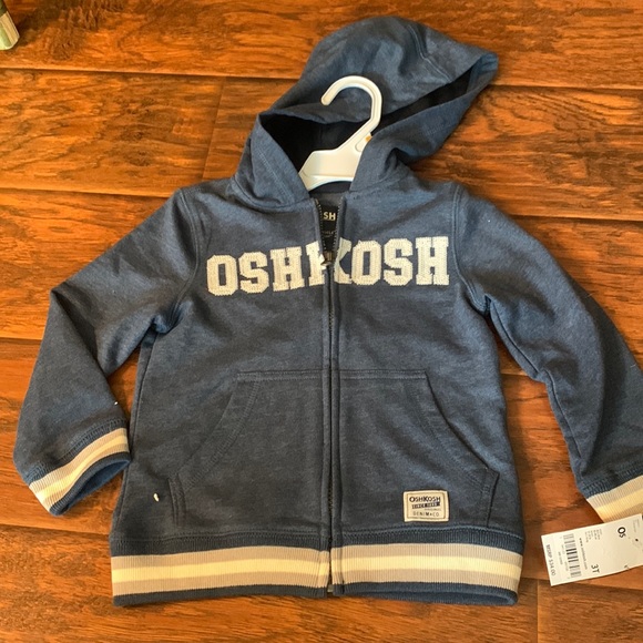 OshKosh B'gosh Other - 3T Oshkosh NWT blue hoodie with white embroidery.